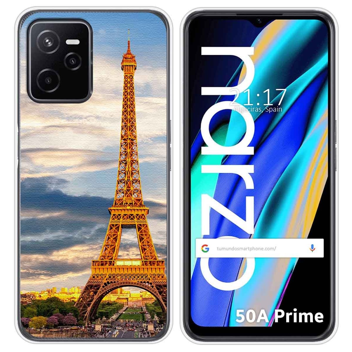 Funda Silicona para Realme Narzo 50A Prime diseño Paris Dibujos