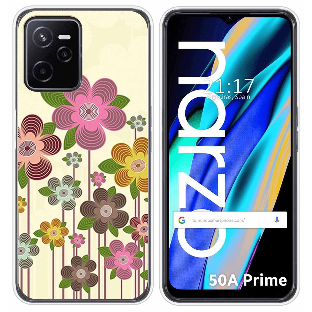 Funda Silicona para Realme Narzo 50A Prime diseño Primavera En Flor Dibujos