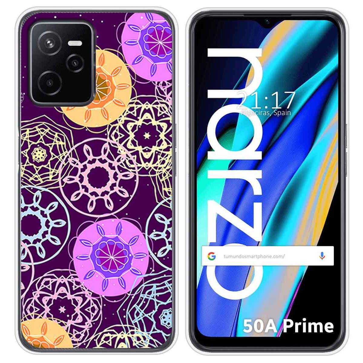 Funda Silicona para Realme Narzo 50A Prime diseño Radial Dibujos