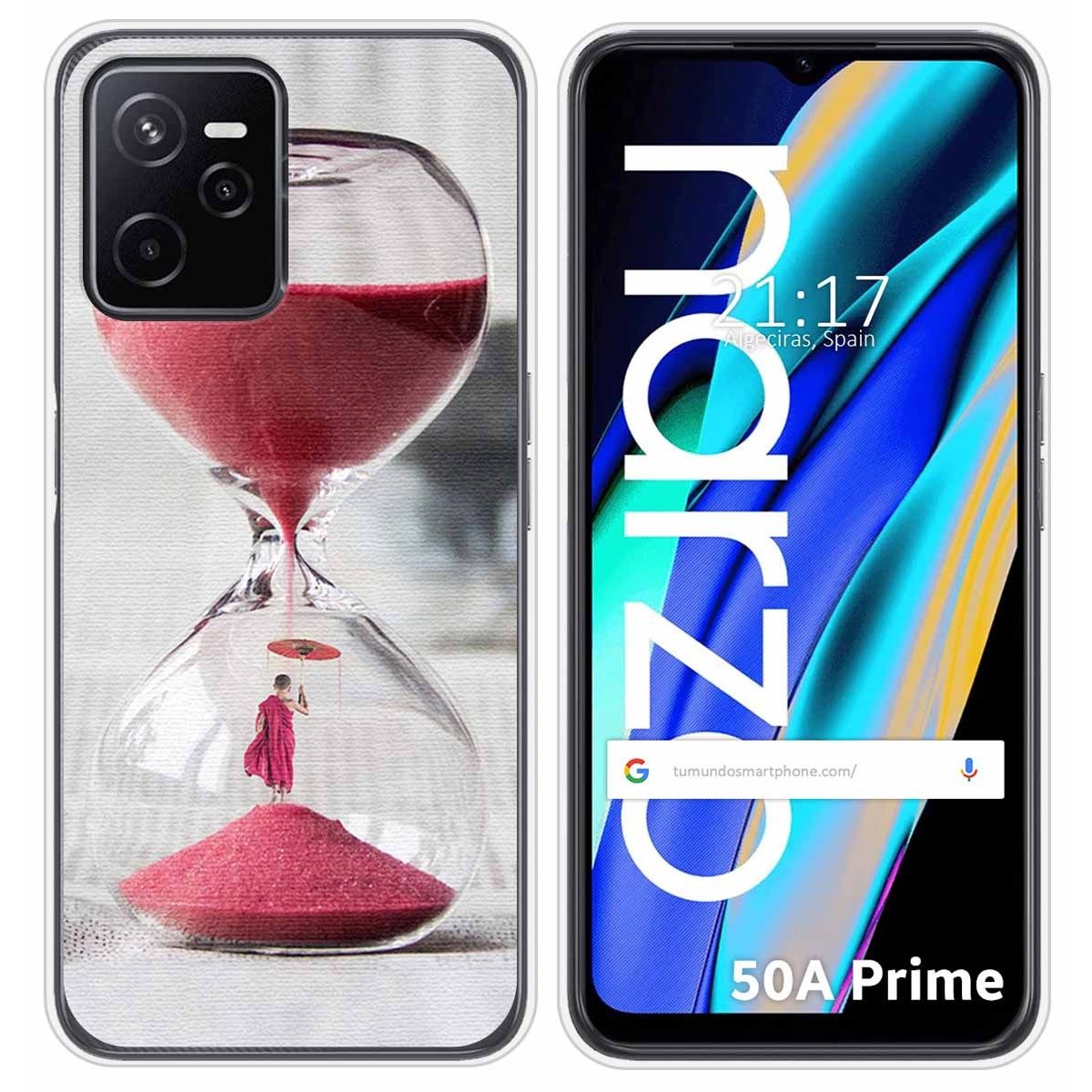Funda Silicona para Realme Narzo 50A Prime diseño Reloj Dibujos