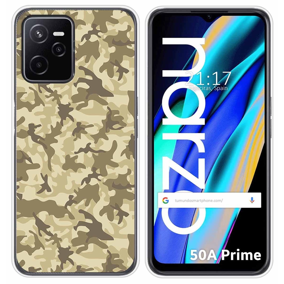 Funda Silicona para Realme Narzo 50A Prime diseño Sand Camuflaje Dibujos