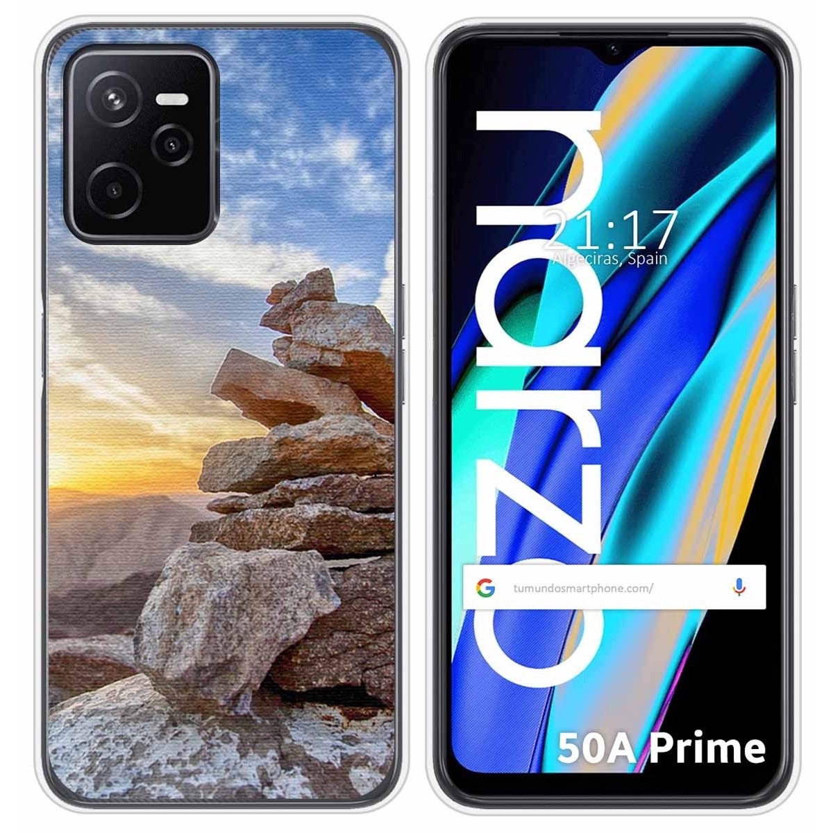 Funda Silicona para Realme Narzo 50A Prime diseño Sunset Dibujos