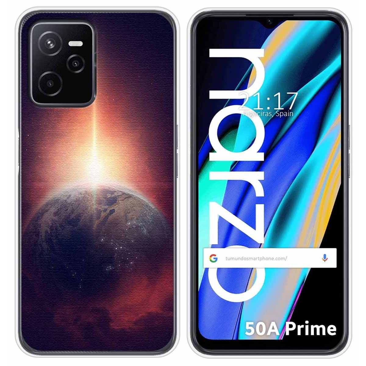Funda Silicona para Realme Narzo 50A Prime diseño Tierra Dibujos