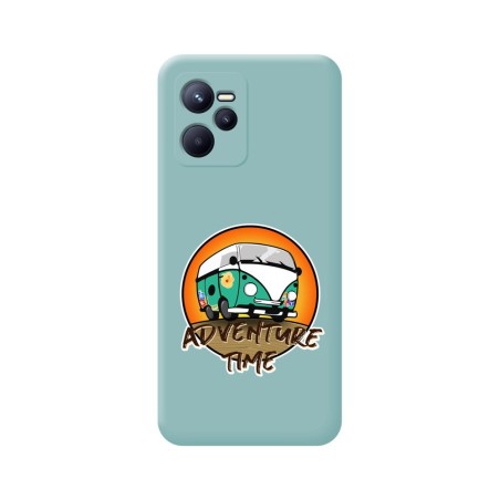 Funda Silicona Líquida Azul para Realme Narzo 50A Prime diseño Adventure Time Dibujos