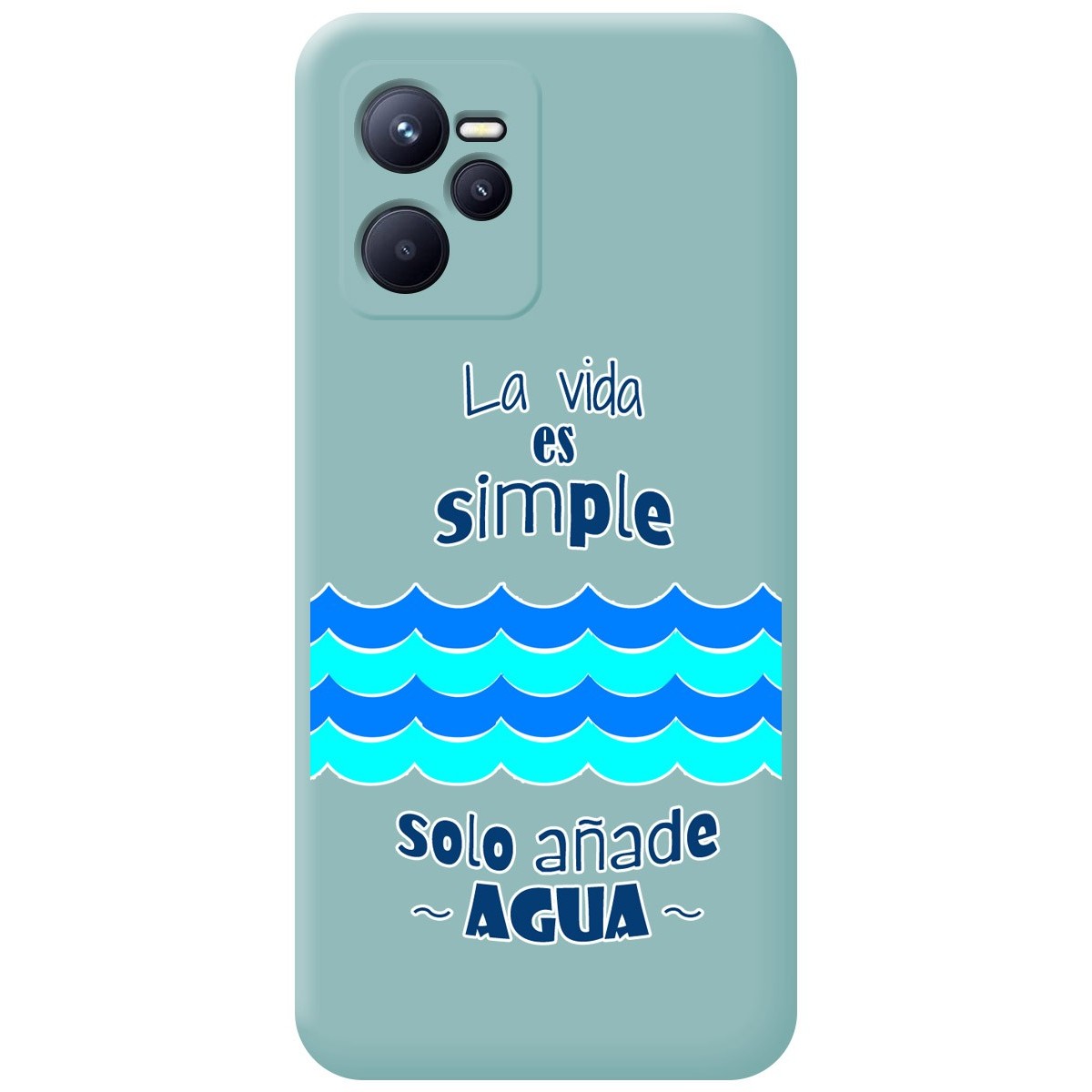 Funda Silicona Líquida Azul para Realme Narzo 50A Prime diseño Agua Dibujos