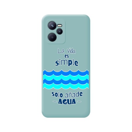Funda Silicona Líquida Azul para Realme Narzo 50A Prime diseño Agua Dibujos