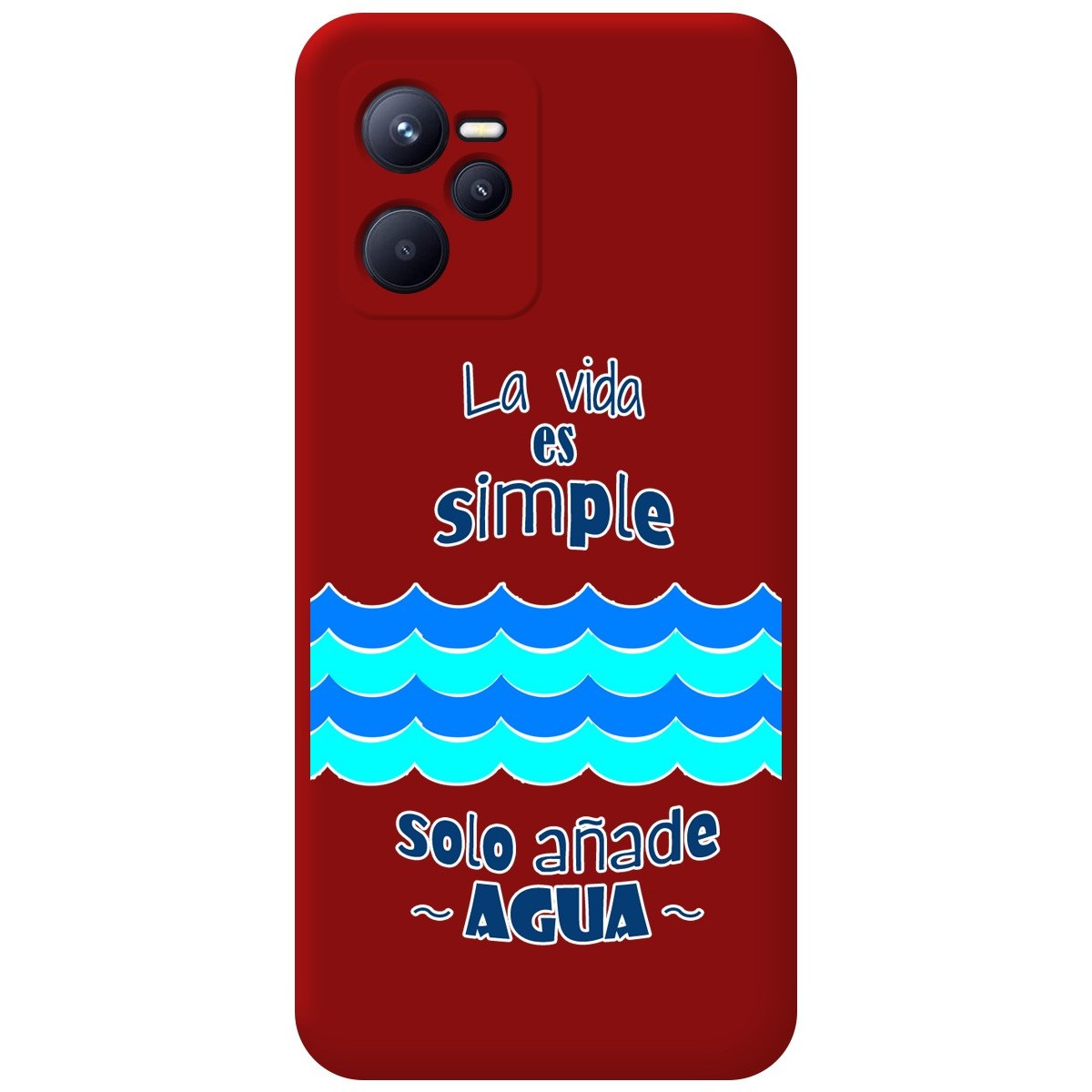 Funda Silicona Líquida Roja para Realme Narzo 50A Prime diseño Agua Dibujos