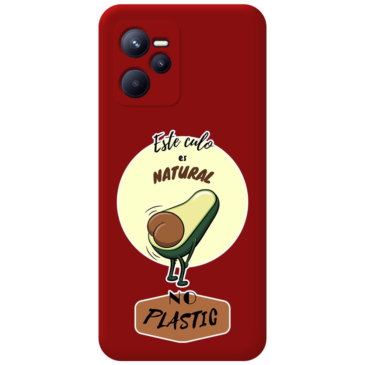 Funda Silicona Líquida Roja para Realme Narzo 50A Prime diseño Culo Natural Dibujos