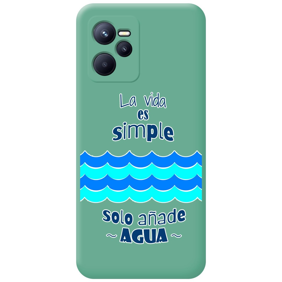 Funda Silicona Líquida Verde para Realme Narzo 50A Prime diseño Agua Dibujos