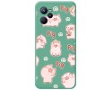 Funda Silicona Líquida Verde para Realme Narzo 50A Prime diseño Cerdos Dibujos