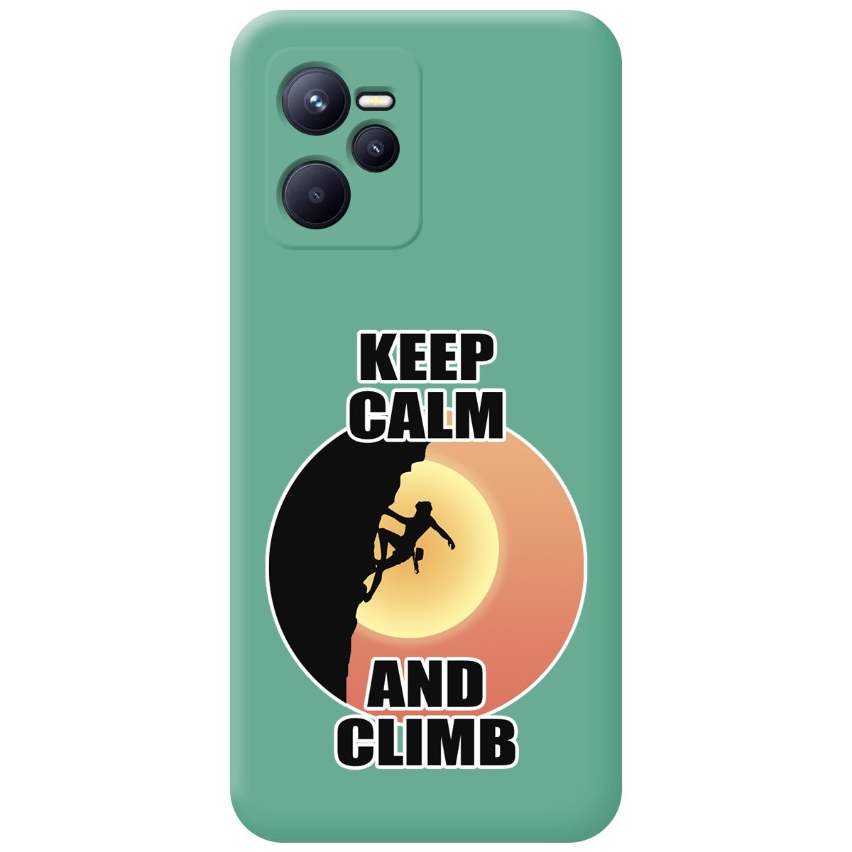 Funda Silicona Líquida Verde para Realme Narzo 50A Prime diseño Mujer Escalada Dibujos