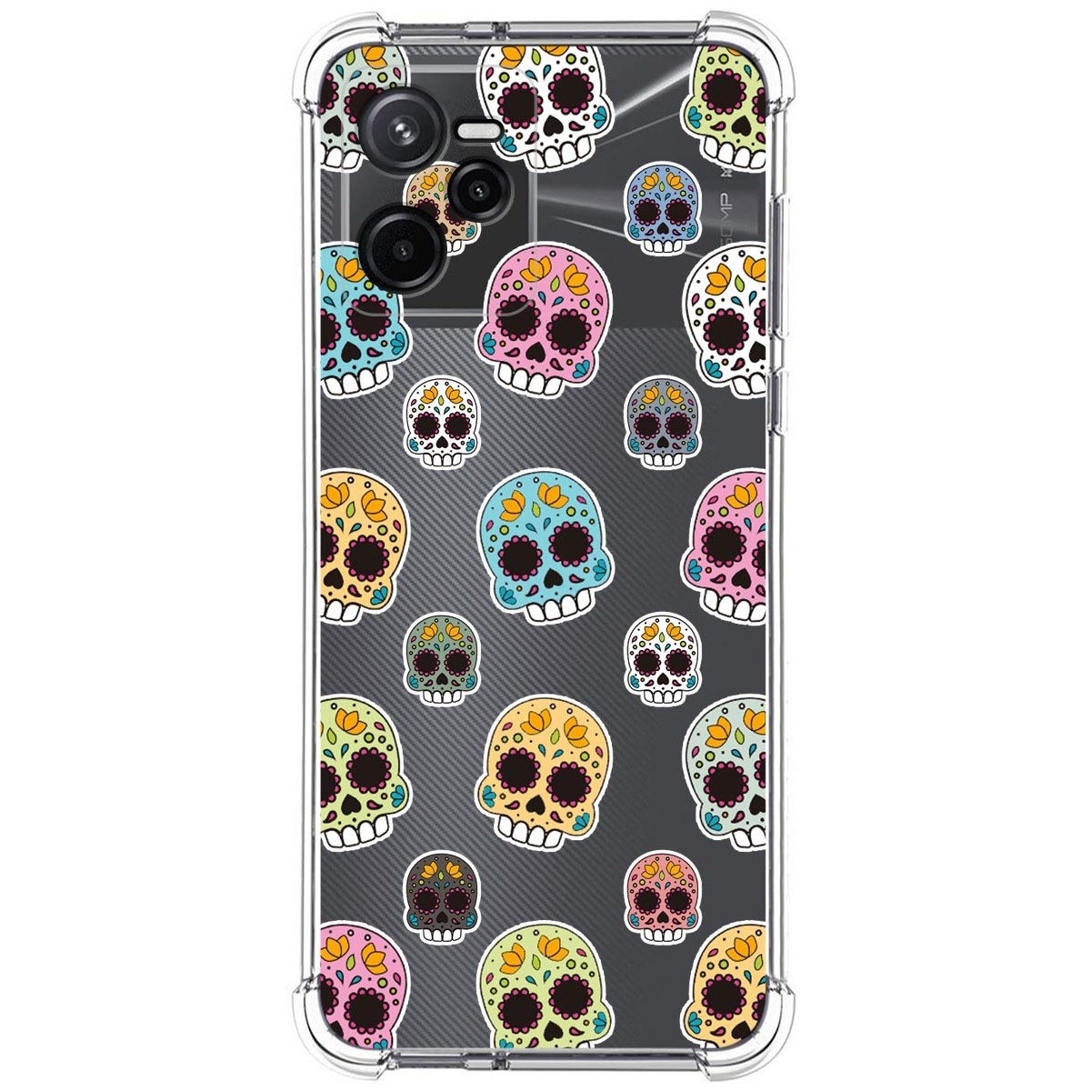 Funda Silicona Antigolpes para Realme Narzo 50A Prime diseño Catrina Dibujos