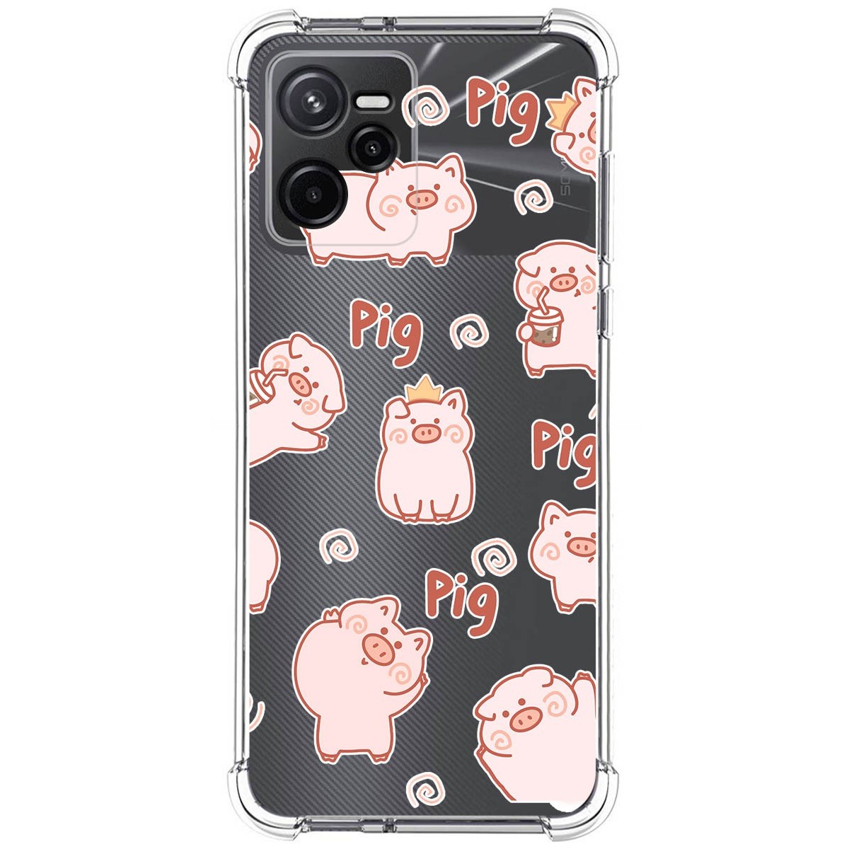 Funda Silicona Antigolpes para Realme Narzo 50A Prime diseño Cerdos Dibujos