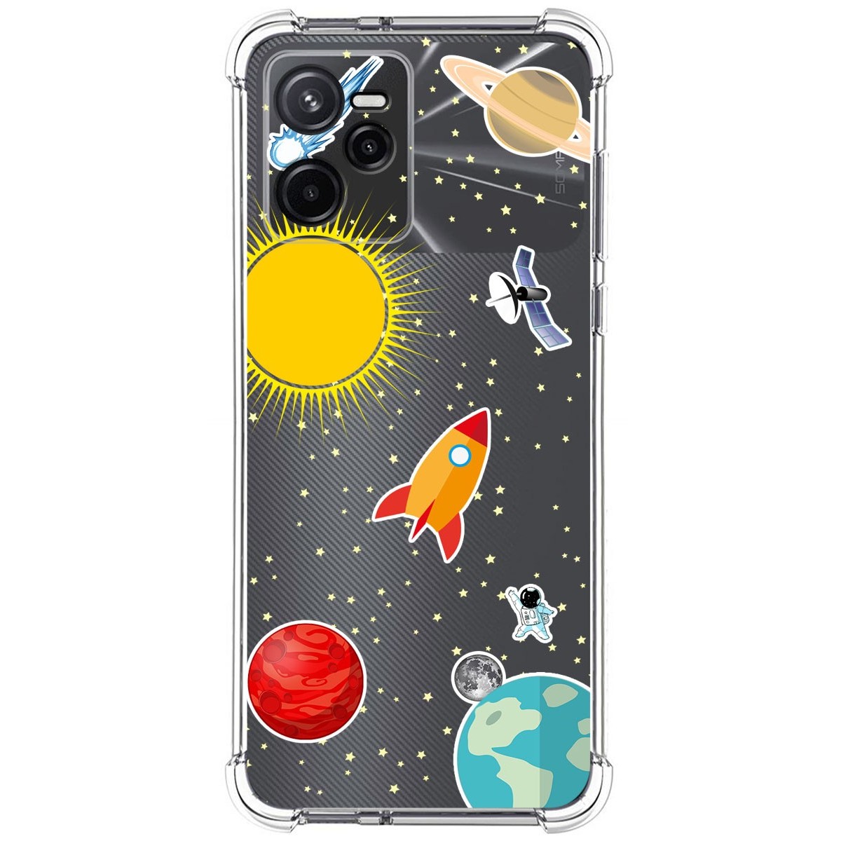 Funda Silicona Antigolpes para Realme Narzo 50A Prime diseño Espacio Dibujos