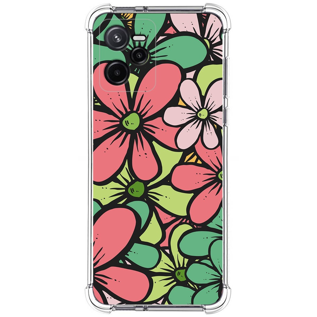Funda Silicona Antigolpes para Realme Narzo 50A Prime diseño Flores 02 Dibujos