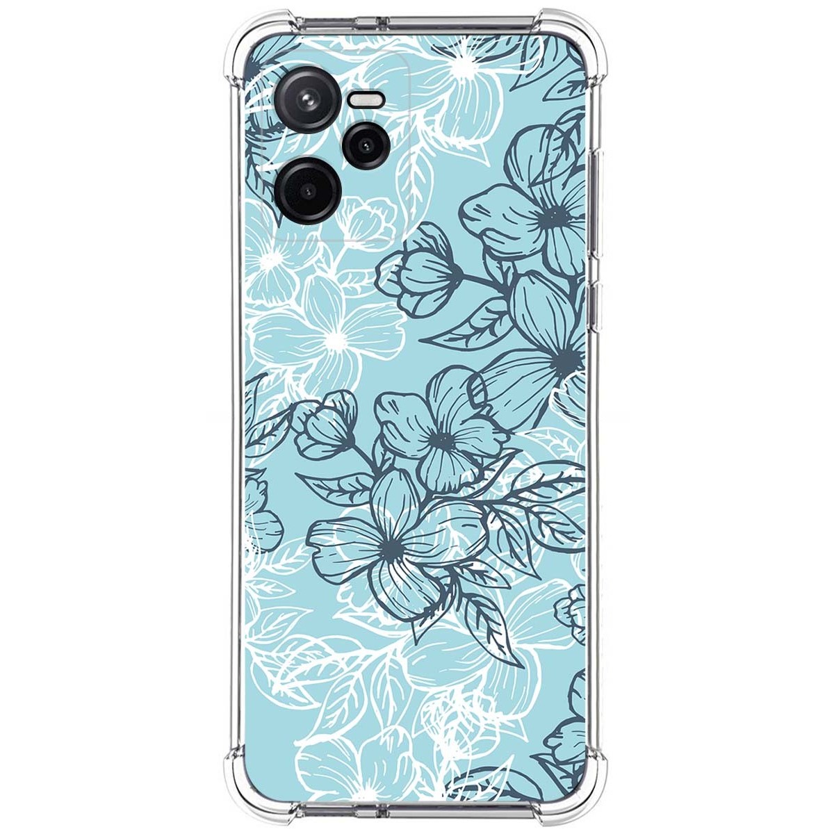 Funda Silicona Antigolpes para Realme Narzo 50A Prime diseño Flores 03 Dibujos