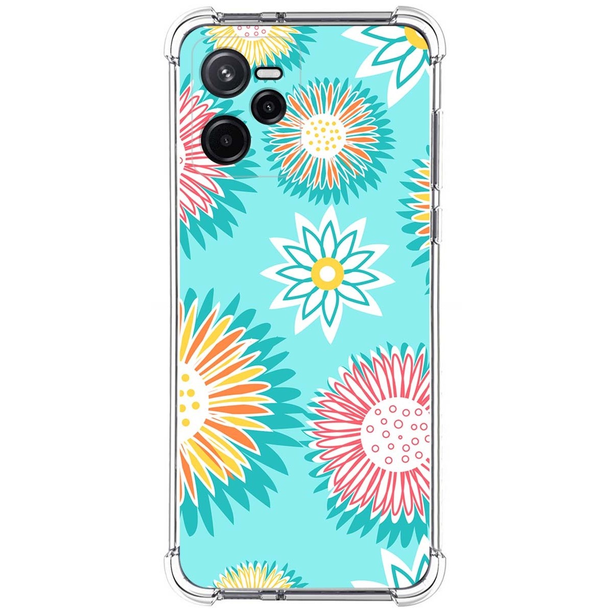 Funda Silicona Antigolpes para Realme Narzo 50A Prime diseño Flores 05 Dibujos