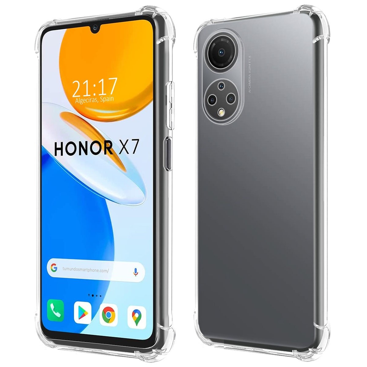 Funda Silicona Antigolpes Transparente para Huawei Honor X7