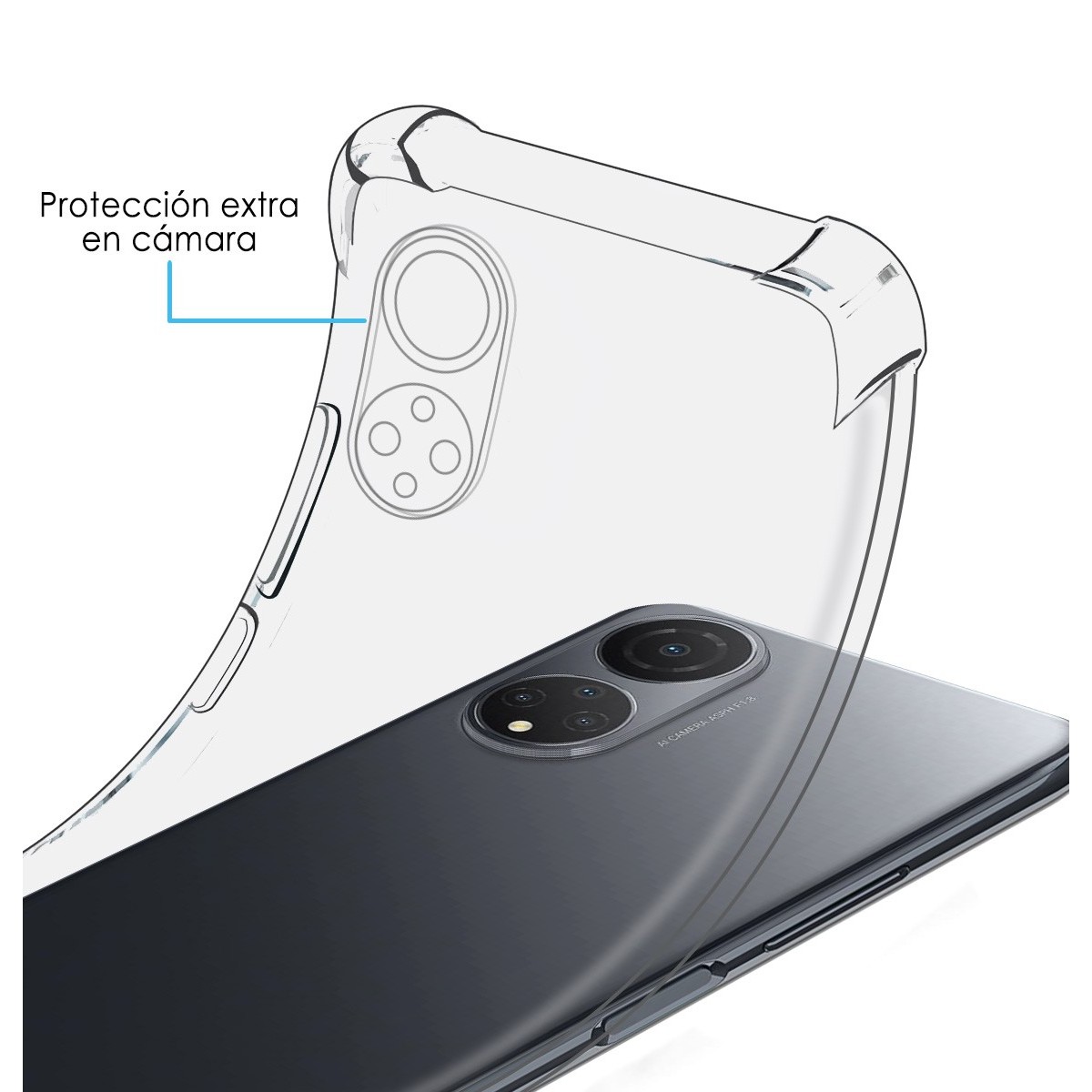 Funda Silicona Antigolpes Transparente para Huawei Honor X7