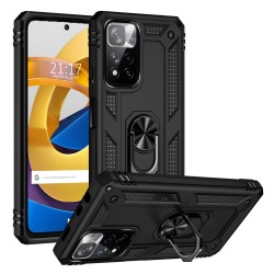 Funda Tough Armor con Anillo Giratorio Negra para Xiaomi POCO M4 Pro 5G 2