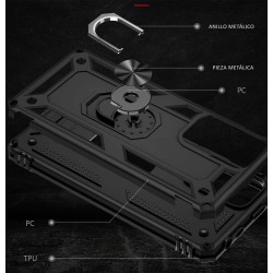 Funda Tough Armor con Anillo Giratorio Negra para Xiaomi POCO M4 Pro 5G