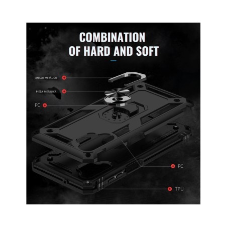 Funda Tough Armor con Anillo Giratorio Negra para Samsung Galaxy A13 4G