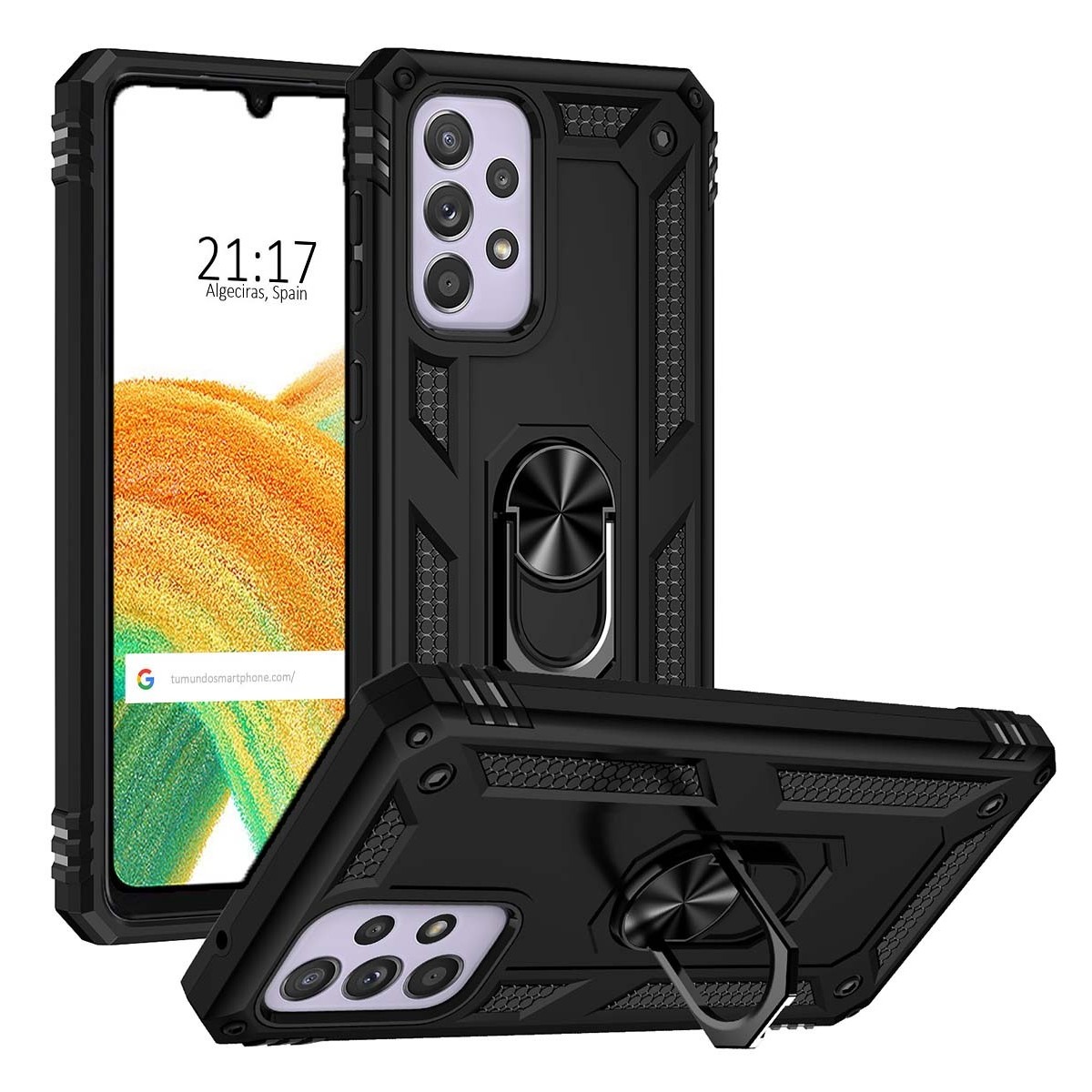 Funda Tough Armor con Anillo Giratorio Negra para Samsung Galaxy A33 5G
