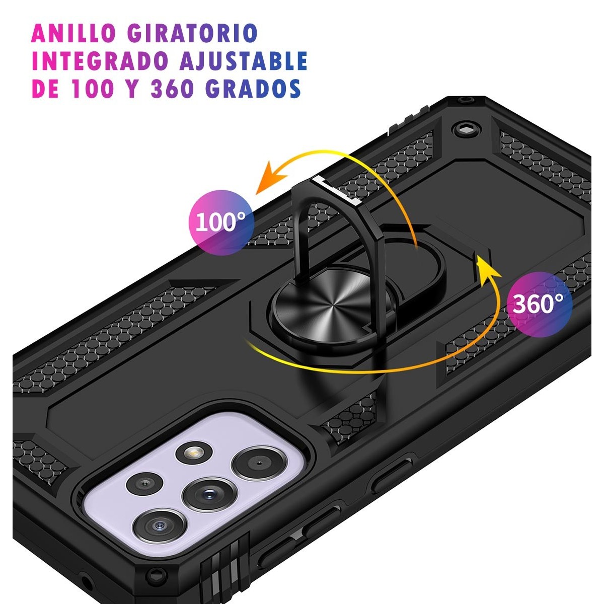 Funda Tough Armor con Anillo Giratorio Negra para Samsung Galaxy A33 5G