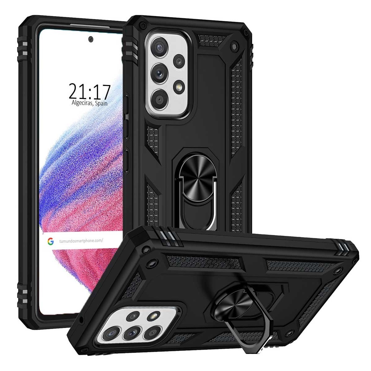 Funda Tough Armor con Anillo Giratorio Negra para Samsung Galaxy A53 5G