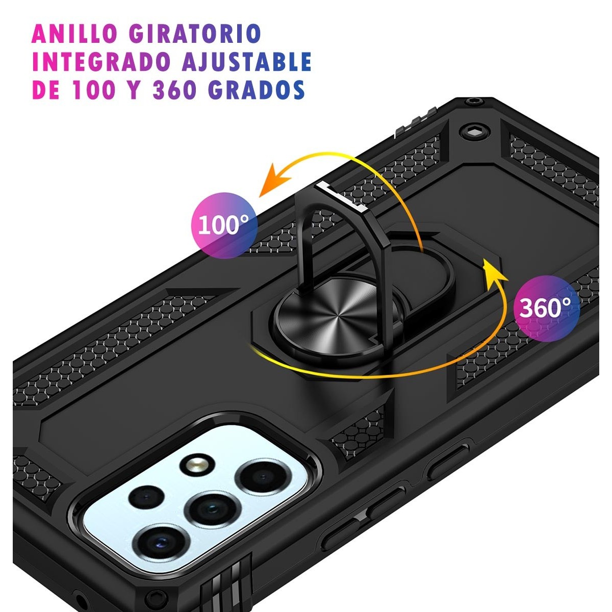 Funda Tough Armor con Anillo Giratorio Negra para Samsung Galaxy A53 5G