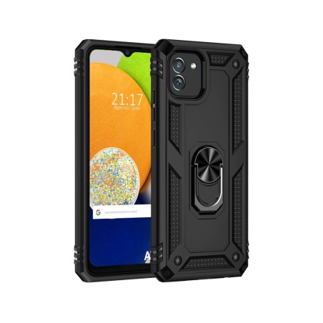 Funda Tough Armor con Anillo Giratorio Negra para Samsung Galaxy A03