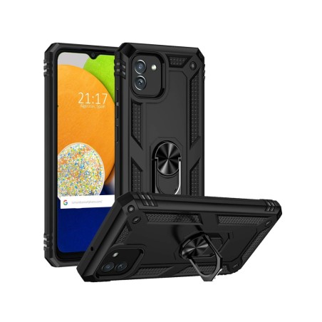 Funda Tough Armor con Anillo Giratorio Negra para Samsung Galaxy A03