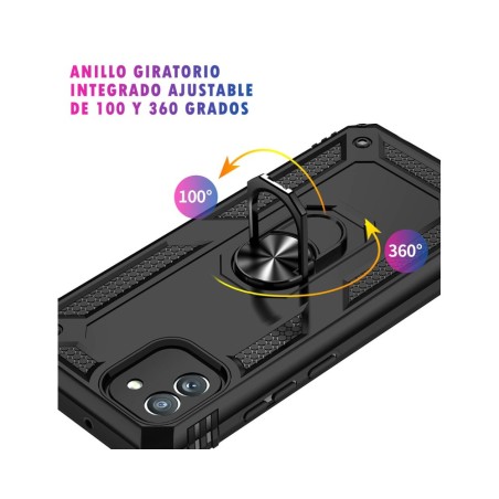 Funda Tough Armor con Anillo Giratorio Negra para Samsung Galaxy A03