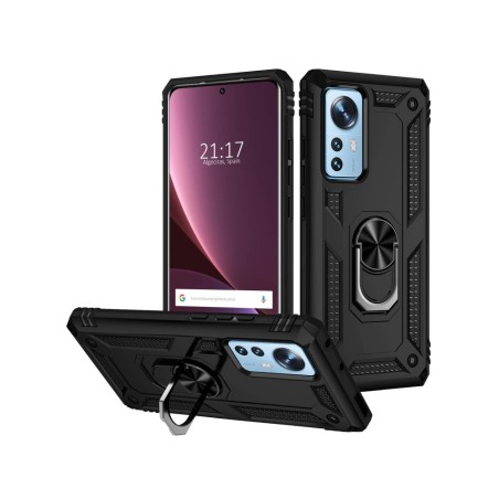 Funda Tough Armor con Anillo Giratorio Negra para Xiaomi 12 Pro 5G