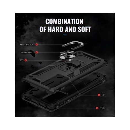Funda Tough Armor con Anillo Giratorio Negra para Xiaomi 12 Pro 5G