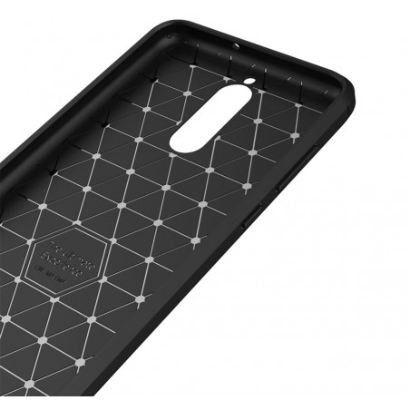 Funda Gel Tpu Tipo Carbon Negra para Huawei Mate 10 Lite