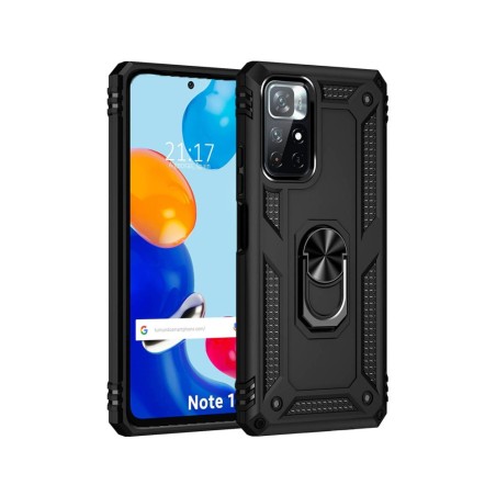 Funda Tough Armor con Anillo Giratorio Negra para Xiaomi Redmi Note 11 / 11s
