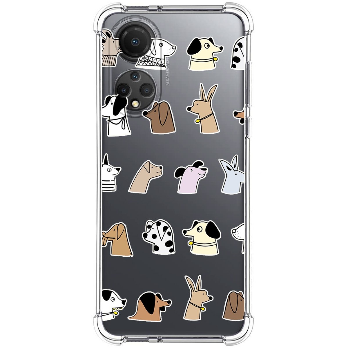 Funda Silicona Antigolpes para Huawei Honor X7 diseño Perros Dibujos