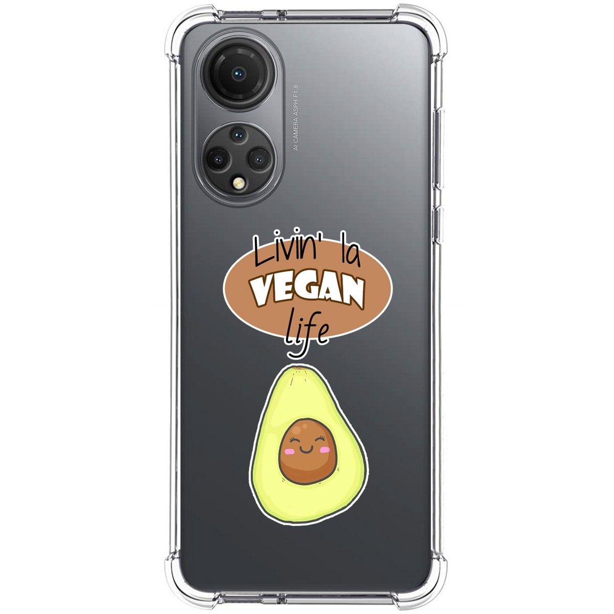 Funda Silicona Antigolpes para Huawei Honor X7 diseño Vegan Life Dibujos