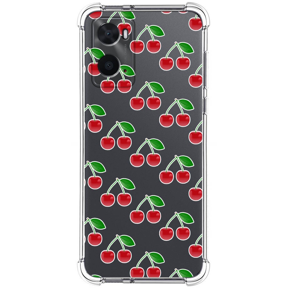 Funda Silicona Antigolpes para Oppo A76 / A96 diseño Cerezas Dibujos