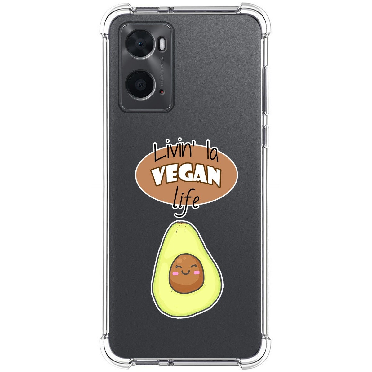 Funda Silicona Antigolpes para Oppo A76 / A96 diseño Vegan Life Dibujos