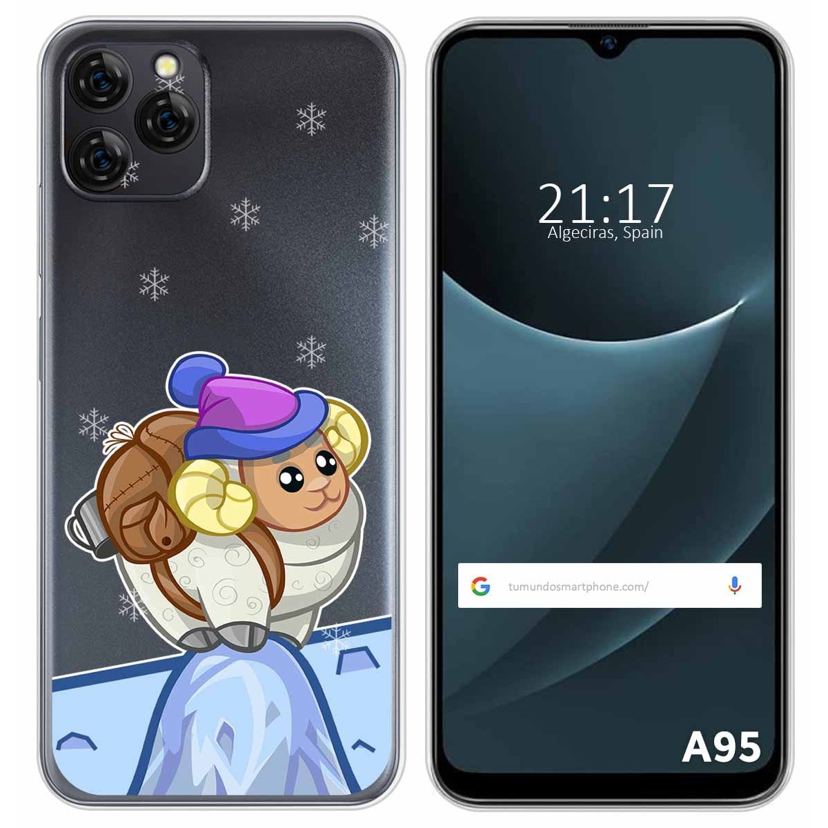 Funda Silicona Transparente para Blackview A95 diseño Cabra Dibujos