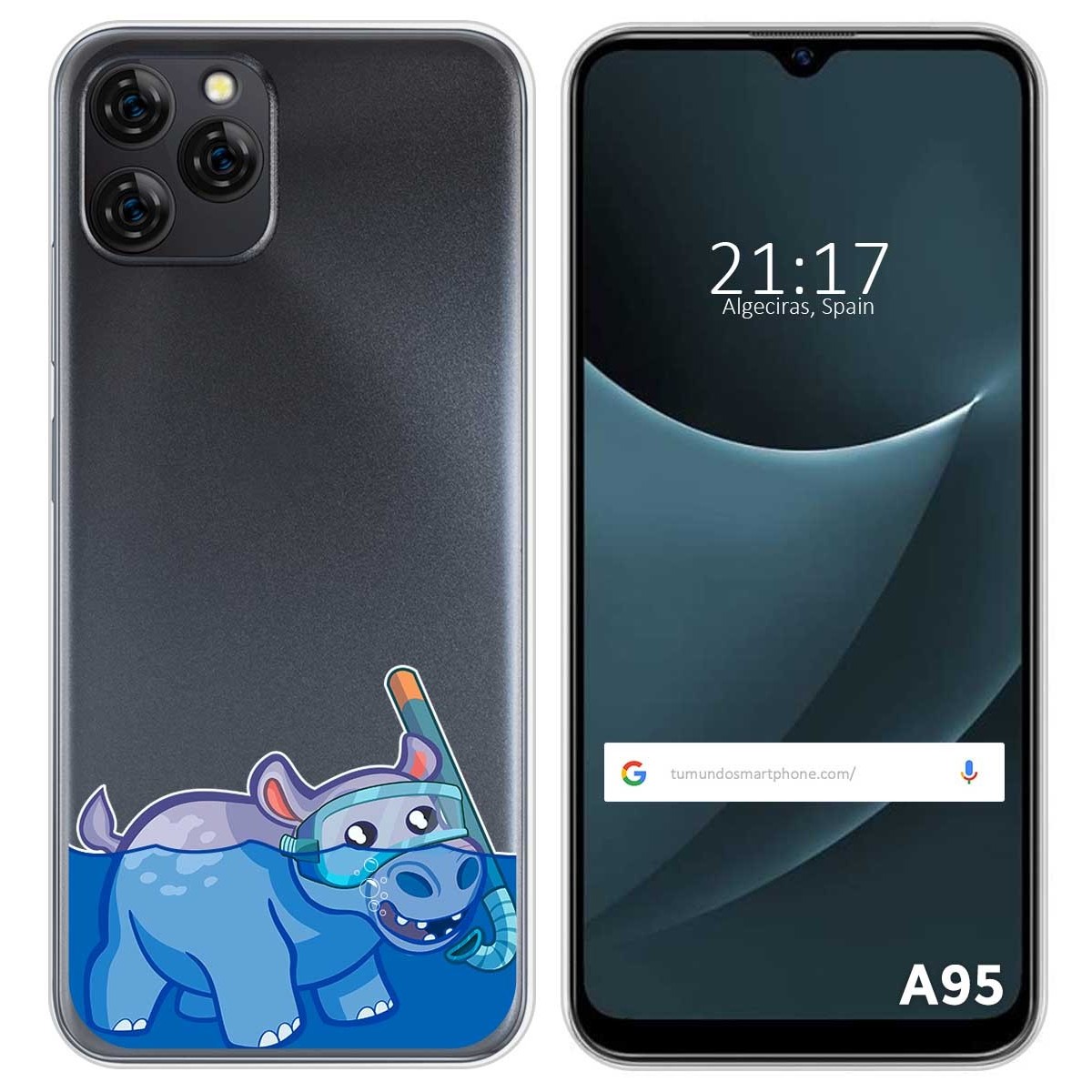 Funda Silicona Transparente para Blackview A95 diseño Hipo Dibujos