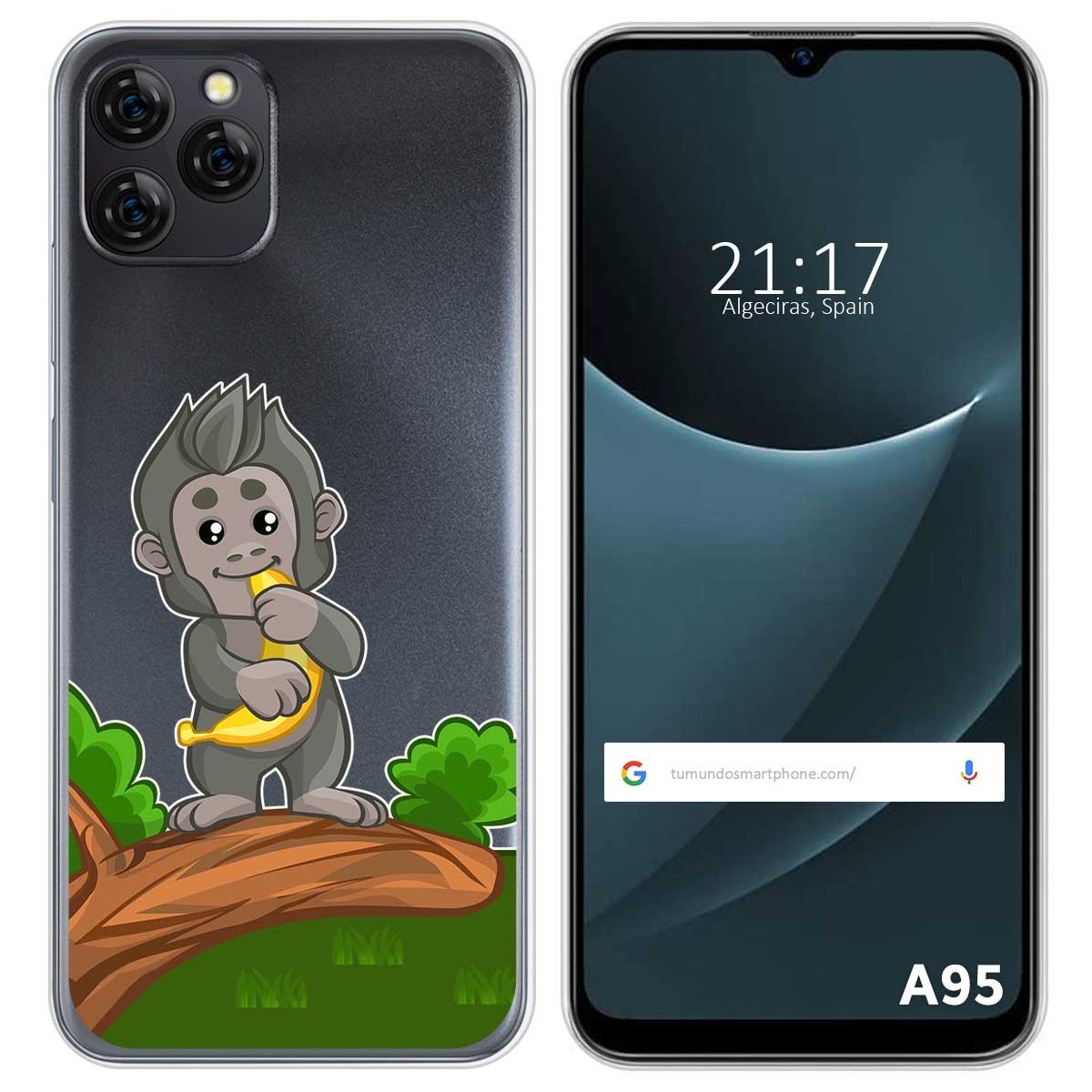 Funda Silicona Transparente para Blackview A95 diseño Mono Dibujos