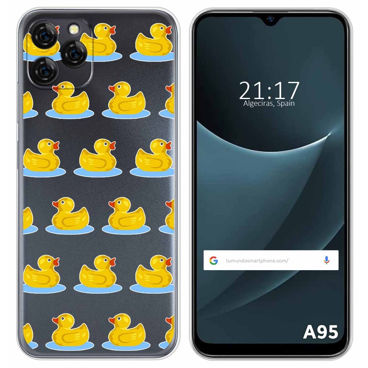 Funda Silicona Transparente para Blackview A95 diseño Pato Dibujos