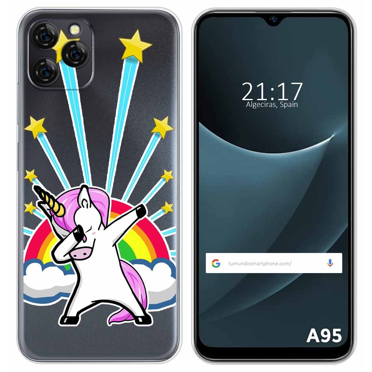 Funda Silicona Transparente para Blackview A95 diseño Unicornio Dibujos
