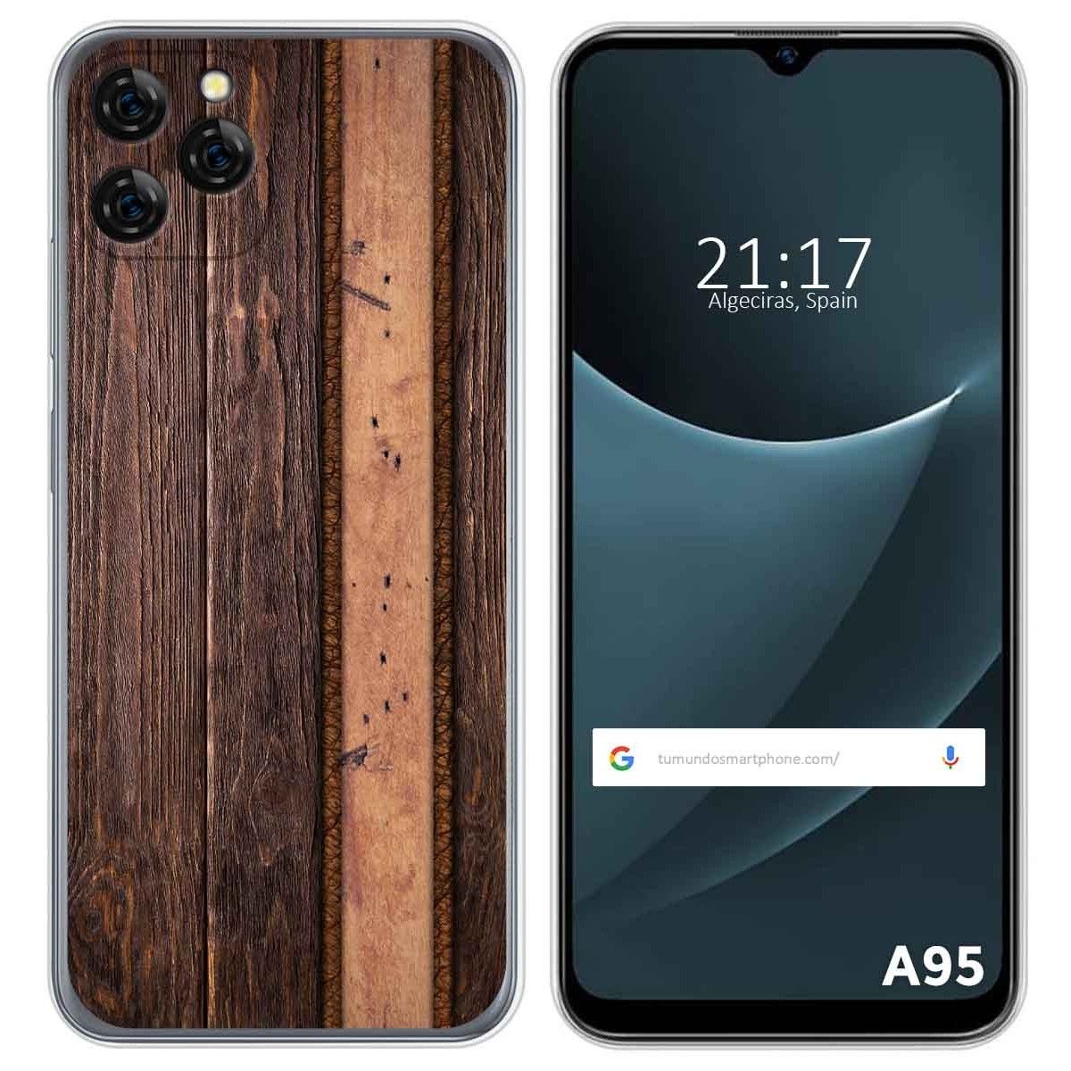 Funda Silicona para Blackview A95 diseño Madera 05 Dibujos