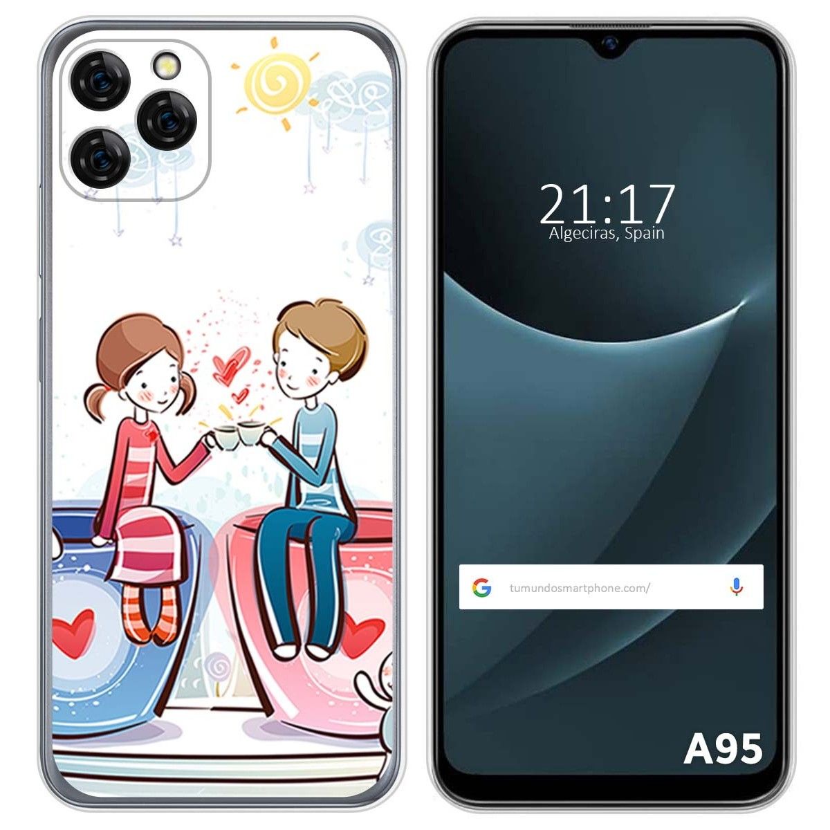 Funda Silicona para Blackview A95 diseño Café Dibujos