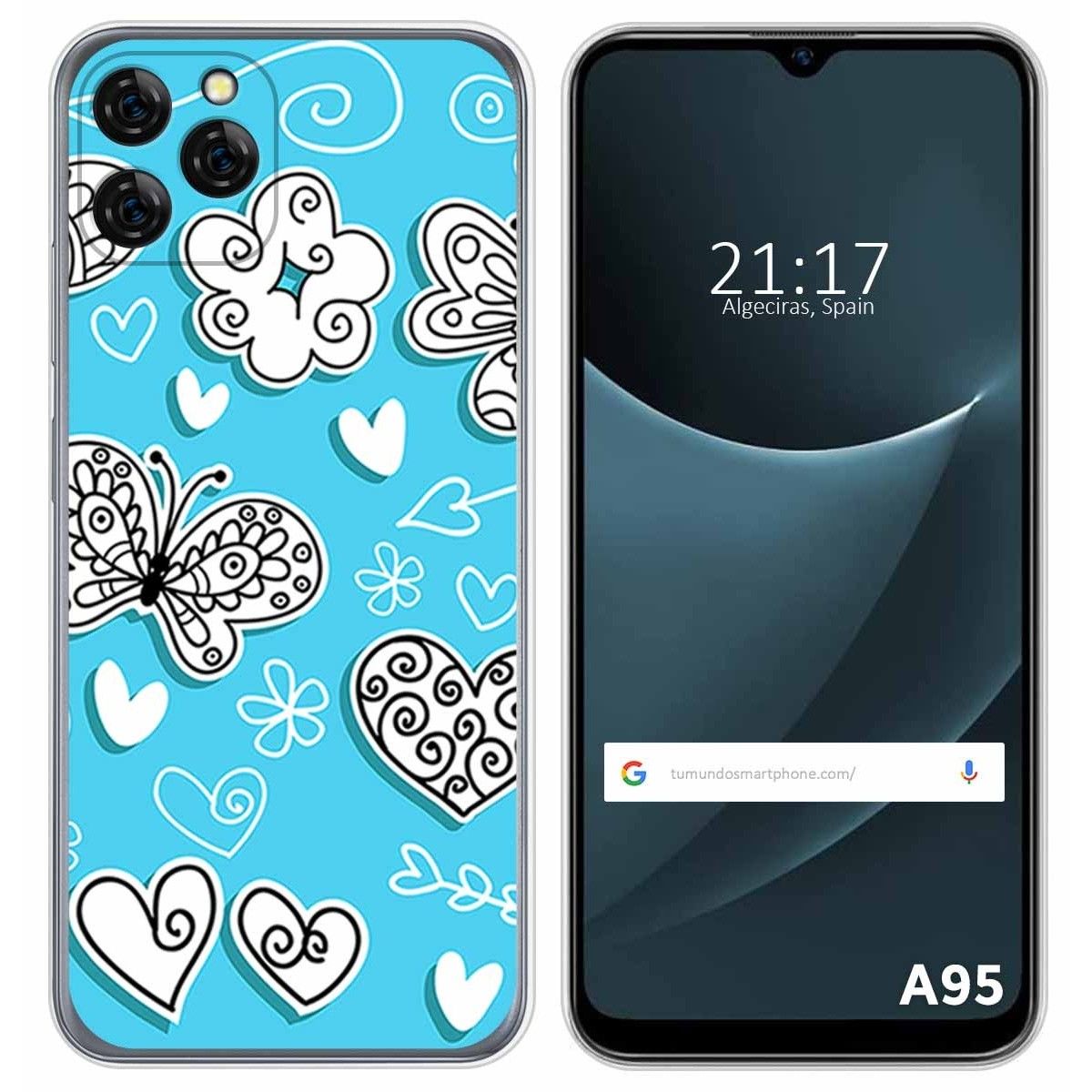 Funda Silicona para Blackview A95 diseño Mariposas Dibujos