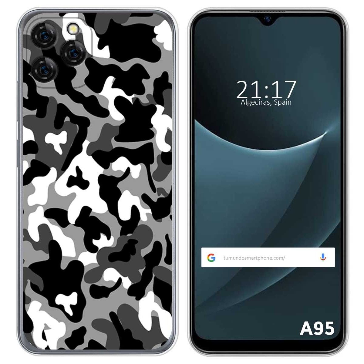Funda Silicona para Blackview A95 diseño Snow Camuflaje Dibujos